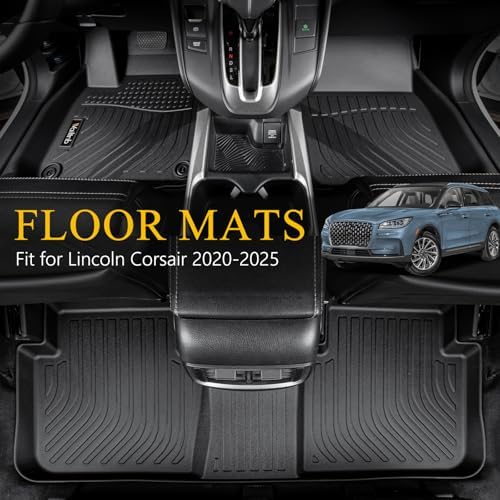 Wailtnb-All Weather Floor Mats for Lincoln Corsair 2020-2025 2026 (Not for Plug-in Hybrid) Liners Custom Fit Lincoln Corsair 2020-2025 Waterproof Durable Easy to Clean Accessories - Image 2