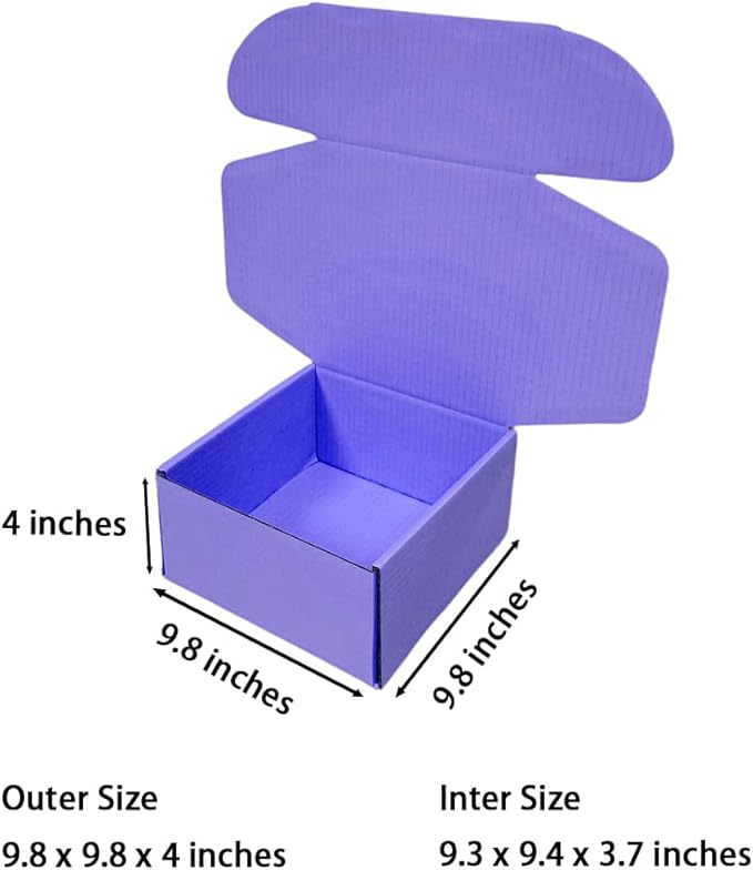 10 Pcs 9.8 x 9.8 x 4 inches Large Size Corrugated Cardboard Gift Boxes - Image 2