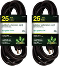 GoGreen Power Inc. (G-13725BK-2) 16/3 25' Heavy Duty Extension Cord - Black, 25ft, 2 Pack by PowerByGoGreen