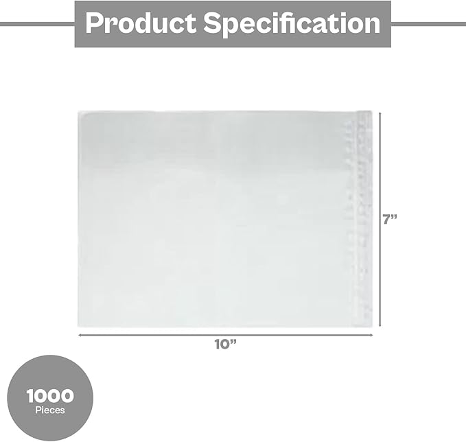 7x10 Inch Packing Slip Envelope Pouches, Mailing Bag Sleeves, 7 x 10 inch - Image 3