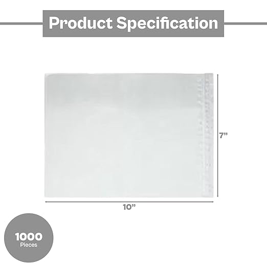 7"x 10" Clear Enclosed Packing Envelope Plain Face Usable Dim 6.5" x 9.5" - Image 3