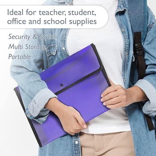 BAZIC Products Plastic File Folder, Letter Size File Folders Wallet, Home Office School Supplies, Portable Paper Organizer for Receipts Bills Documents, 1 Unit Random Color Will BE Sent - Image 4