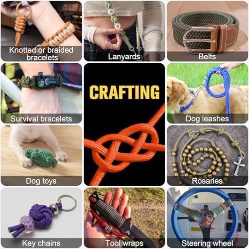 Paracord Rope 750 lb - 1000ft 5/32" Parachute Cord 4MM 12-Strand para Cord - Heavy Duty Spool String for Survival,Camping Gear, Survival Bracelet, Clothesline - Orange - Image 7