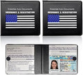 Ziciner Car Registration Insurance Holder, 2Pack Essential Auto Card Document Glove Box Organizer with Touch Fastener, Vehicle Interior Accessories Perfect for Most Car, Truck, SUV (Black/Blue Flag) by Ziciner