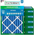 Filterbuy 18x20x4 Air Filter MERV 13 Smoke & Allergy Defense (6-Pack) by Filterbuy