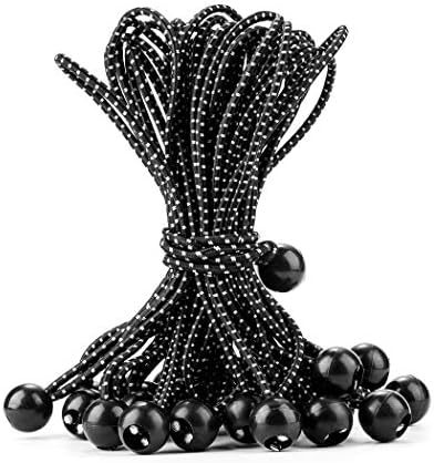 CARTMAN 30-Pack 11-Inch Ball Bungee Cords for Canopies and Tarps, Black by CARTMAN