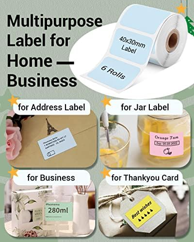 Phomemo Color Labels 6 Rolls,1.57"x1.18", Use for M110/M100/M220, 1380 PCS - Image 6