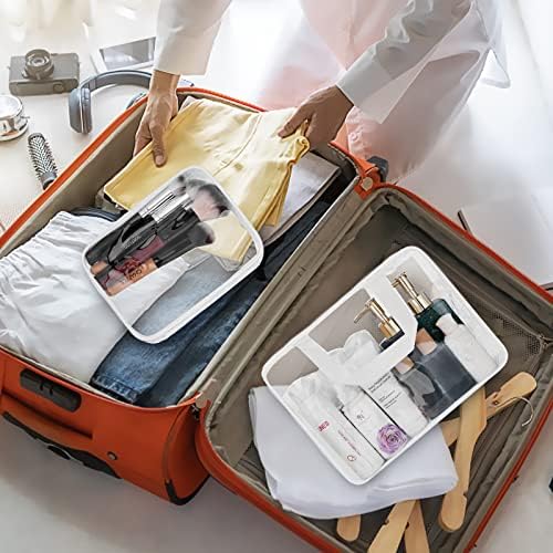 4Pcs Crystal Clear PVC Travel Toiletry Bag Kit for Women Men, Cosmetic Bags - Image 5