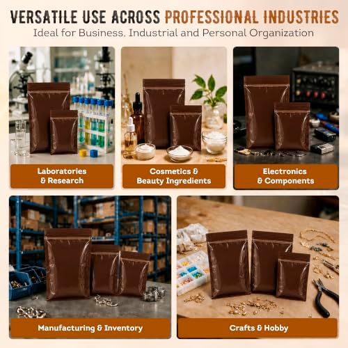 APQ Supply Amber Zipper Bags, 6 x 8 Inches, UV Protective Light Blocking Storage Bags for Light Sensitive Items, 3 Mil Polyethylene, Resealable Packaging for Samples and Small Parts, Pack of 1000 - Image 5
