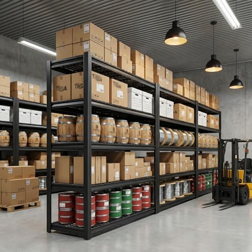 Romorgniz 48.2" W Garage Shelving, Storage Shelves,5 Tier Adjustable Metal Shelving,Metal Storage Shelves 600LBS Per Shelf (3000LBS Total) for Garage,Basement,Warehouse,Workshop,24" D x 72.02" H,2P - Image 4
