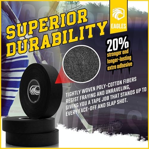 2 Pack Hockey Tape Multipurpose Cloth Tape Roll Easy Tear Over Grip - Image 4
