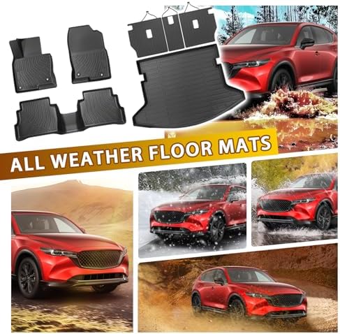 Powerty Floor Mats for Mazda CX-5 2017-2025, All Weather 3D TPE Anti-Slip Trunk Cargo Liner Seat Back Covers Protectors Full Set Car Accessories - Image 5