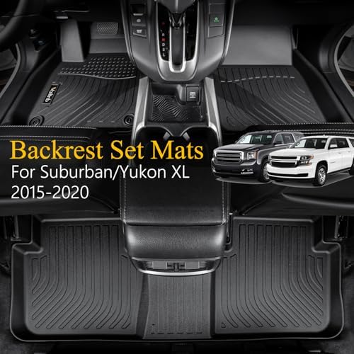 Wailtnb-All Weather Floor Mats & Cargo Liner Backrest Mat for Chevrolet Suburban & GMC Yukon XL 2015-2020 Custom Fit Chevy Suburban & GMC Yukon XL 2015-2020 Waterproof Durable Easy Clean Accessories - Image 2