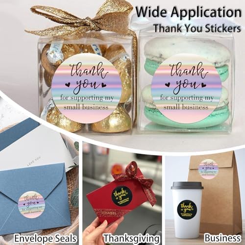 Thank You Stickers Rolls 1.5 Inch - 1000 Pcs Personalized Thank You for Supporting My Small Business Stickers Labels for Baking Envelope Seals Custom Sticker Tags for Wedding Birthday Party Gift Wrap - Image 5