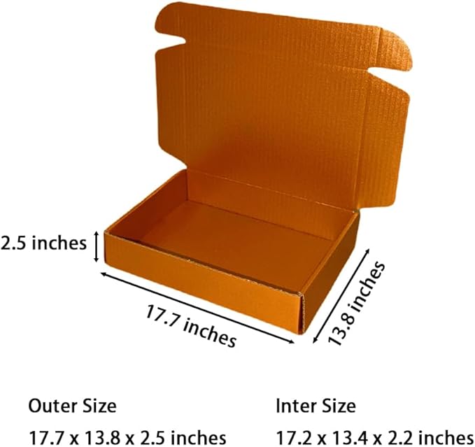 20 Pcs 17.7 x 13.8 x 2.5 inches X-Large Size Corrugated Cardboard Gift Boxes - Image 2