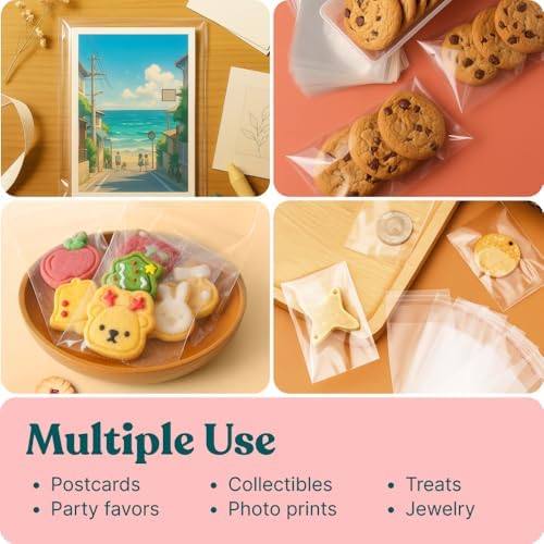 6x9 Self Sealing Cellophane Bags (200 Pack) - Clear Cookie Bags - Image 6