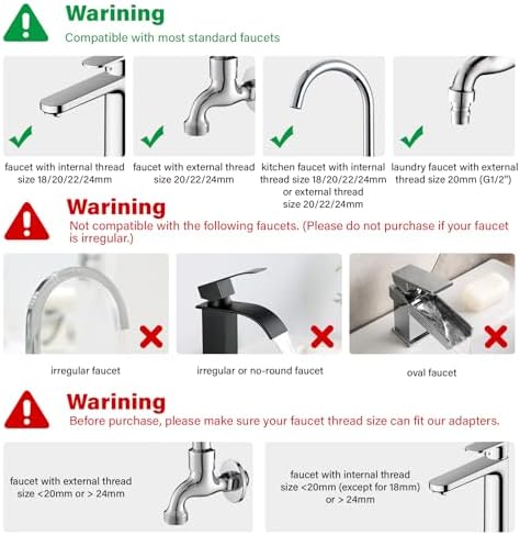Bathroom Sink Faucet Filter, 1080° Rotating, 99% Chlorine Remover, 3-Pack - Image 6