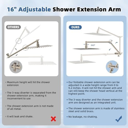 Metal Rain Shower Head with Handheld, 10" High-Pressure Showerhead,10-Mode - Image 5