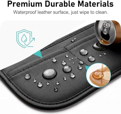 Multifunctional Car Armrest Cover, Premium PU Leather Memory Foam Center Console Cushion with Dual Cup Holders & Tissue Box, Center Console Organizer Storage Pouch for Sedans SUVs Trucks (Black) - Image 5