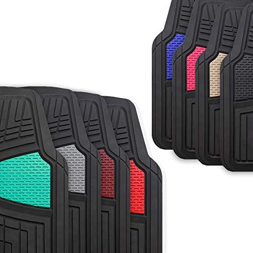 FH Group Automotive Floor Mats - Heavy-Duty Rubber Floor Mats for Cars, Universal Fit Full Set, Climaproof Floor Mats, Trimmable Floor Mats for Most Sedan, SUV, Truck Floor Mats Pink - Image 2