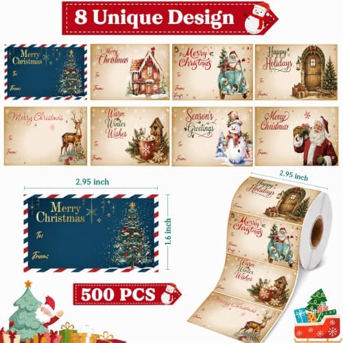 Christmas Gift Tags - 500 PCS Gift Tags Stickers for Christmas Presents - Image 2