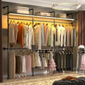 Aheaplus Industrial Pipe Clothing Rack, 118.3'' Closet System with RGB LED by Aheaplus