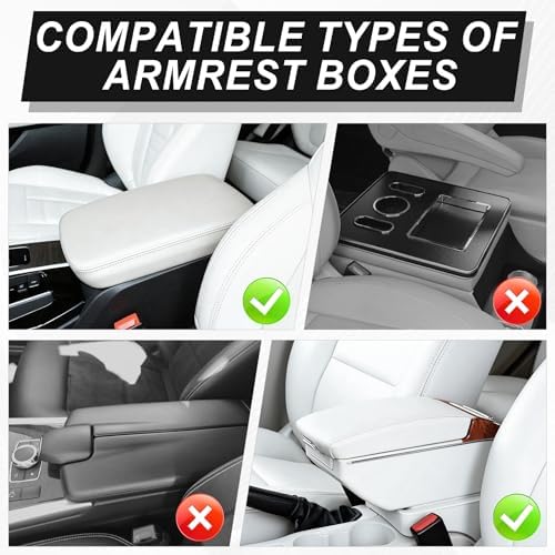 SINGARO Car Center Console Cover Pad, Universal Leather Waterproof Thick Arm Rest Cover for Car with 2 Storage Bags, Car Interior Accessories for Most Vehicles, Cars, SUVs, Trucks (Black) - Image 5