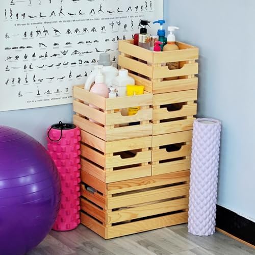 Wooden Crates, Set of 4 for Storage, Milk Crate, Wine Box, Toy Bin, Display Decor, and Camping, 12.2 Inch Sturdy Multi-Purpose Wood Boxes. - Image 6