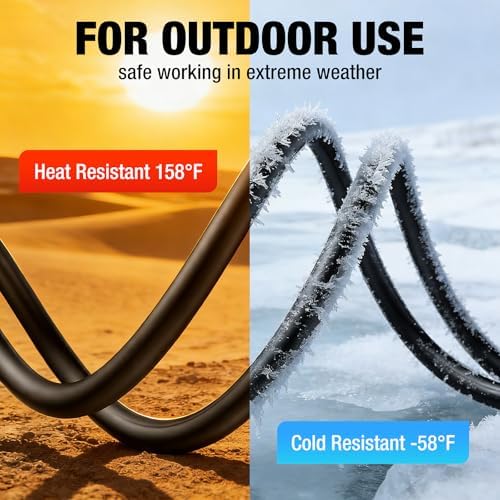 12/3 Gauge Outdoor Extension Cord 25 FT Heavy Duty Waterproof Black - Image 6