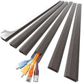 Delamu Cord Hider, Large Cord Covers for 3-4 Wires on Wall, 85in Cable Hider, Easy Set up Wire Hiders Wire Covers for Cords on Wall, TV Cable Cover Raceway for Home & Office, W1.18 H0.67in, Darkwood by DELAMU