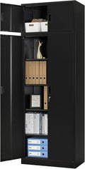 BESFUR Metal Storage Cabinet 87" H，Black Locking Storage Cabinets by BESFUR