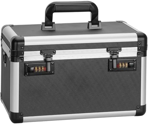 Medicine Lock Box with Combination Lock - 15 x 8.7 x 9.4 Inches - First Aid Safe Medication Storage Box, Medications and Personal Items, Safe Boxes for Home and Outdoor - Tactical Black by GODLONSEN
