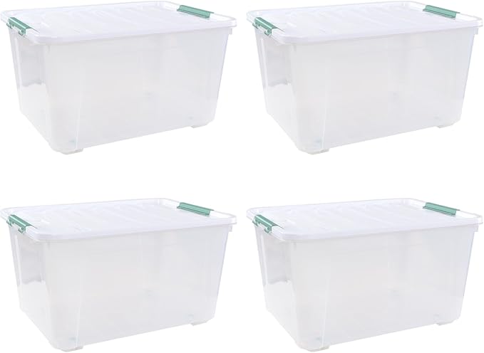 4-Pack Large Clear Plastic Storage Organizer Bins w/Lids, 85 Quart, and Office - Image 7