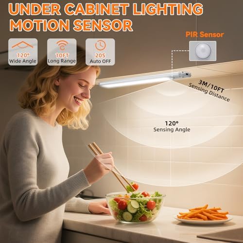 Under Cabinet Lighting Wireless, 15inch Motion Sensor Light Indoor, 3Pack - Image 2