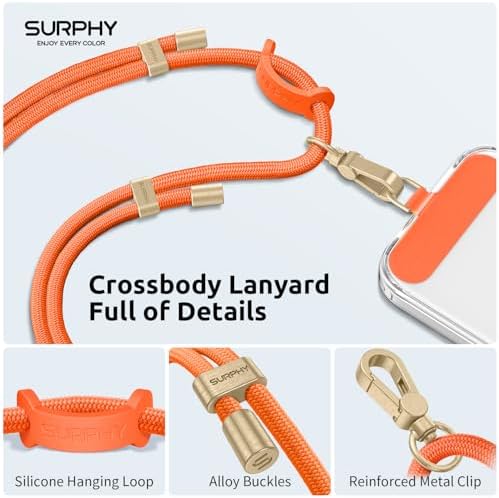 SURPHY Phone Lanyard Crossbody, Phone Strap Crossbody with 2 Tether Tabs - Image 5