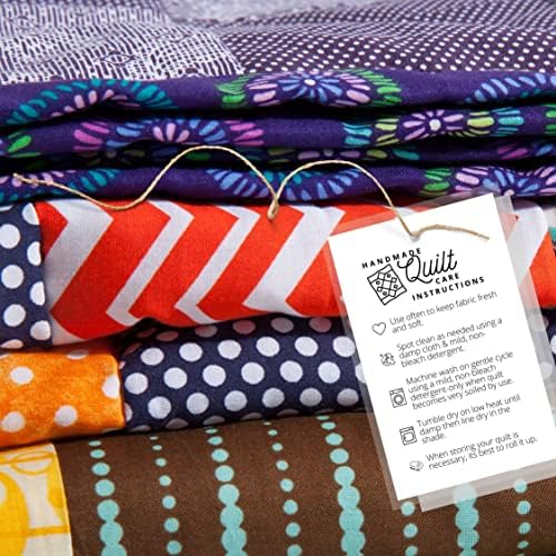 Handmade Quilt Care Instruction Cards | 30 Pack | 2x3.5” in Tags | Quilt Care Cards | Care Instructions for Homemade Quit Makers | White and Black Design - Image 2