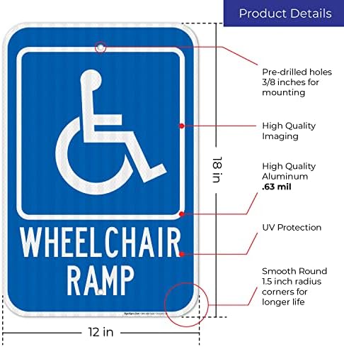 Wheelchair Ramp Sign, - Image 3