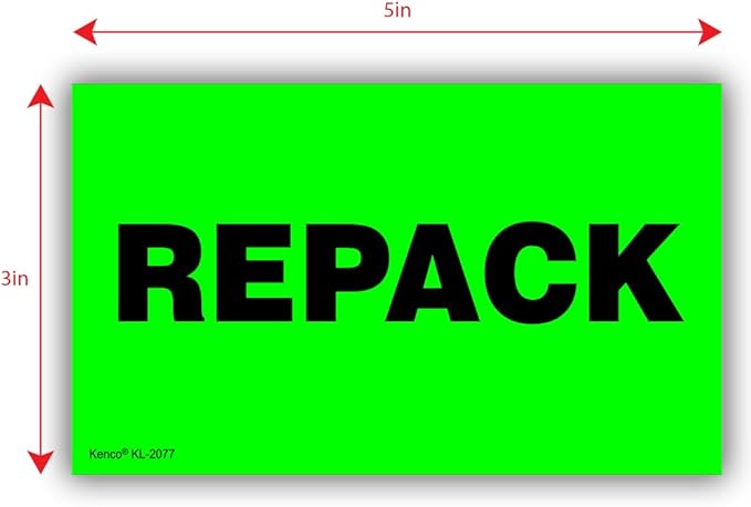 Kenco 3" X 5" Repack Fluorescent Shipping Label Stickers - Image 3