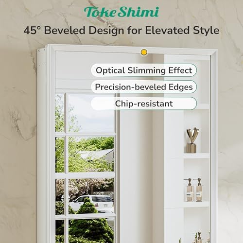 TokeShimi 36 x 24 White Recessed Medicine Cabinet with Mirror, Assembly Required, Bathroom Medicine Cabinet with Mirror, Stepless Adjustable Shelves, Beveled Aluminum Frame, DTC Hinge - Image 3