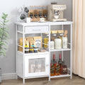 SWTYMIKI Coffee Bar Cabinet for Home - Farmhouse Coffee Stand Station Multi-Purpose Buffet Sideboard Cabinet - Kitchen Bar Table for Living Room, Corner, Small Space, White by SwtyMiki-TidyHomeSweetLife