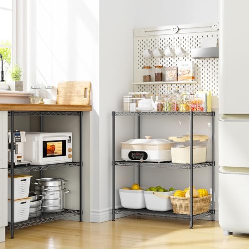 DurayLoly 3-Tier 450LBS Adjustable Wire Shelving Unit for Kitchen, Black - Image 2