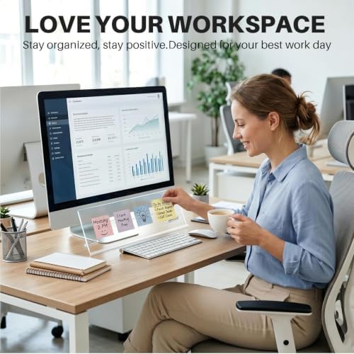 Monitor Memo Board Holder 16.5"x6.1", office organization memo holders for Computer sticky note holder, Space-Saving, Movable & Reusable, Screen saver for Office & Home Desktop Decor Extra Large - Image 7