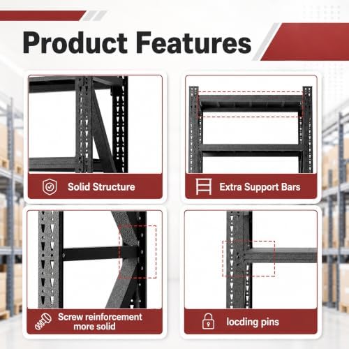 SAWJEC 6000LBS Heavy Duty Metal Garage Shelving Storage Shelves - Image 6