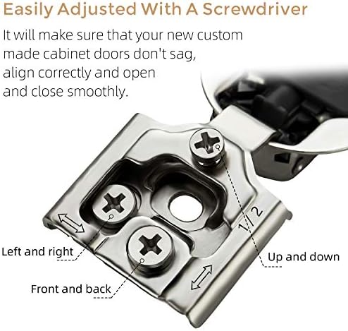 Soft Close Hinges for Kitchen Cabinet Hinges, 1/2 Inch Overlay, 20 Pack - Image 3