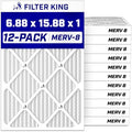 Filter King 6.88x15.88x1 Air Filter MERV 8, AC Furnace Filters (12-Pack) by FilterKing