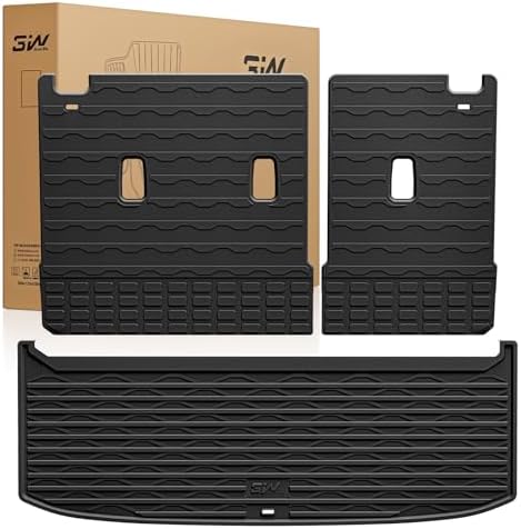 3W Cargo Mat & Backrest Mat for Nissan Pathfinder 2022-2026 7&8 Seats,Black by 3W