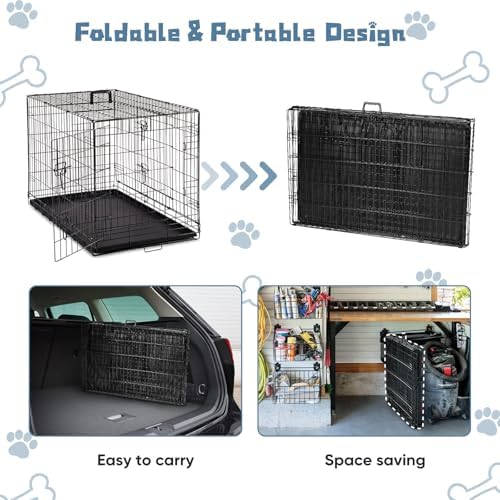 DUMOS 36 Inch Dog Crate, Puppy Small Medium Foldable Dog Cage Pet Kennel - Image 6