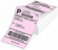 Phomemo 4X6'' Thermal Shipping Labels - Pack of 100 4x6 Fan-Fold Labels for Shipping Labels, Address, Mail, Product Logo Labels, Commercial Grade, Pink by Phomemo