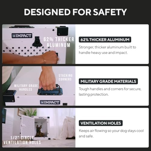 Impact High Anxiety Dog Crate - Escape Proof Kennel (White, 30") - Image 3