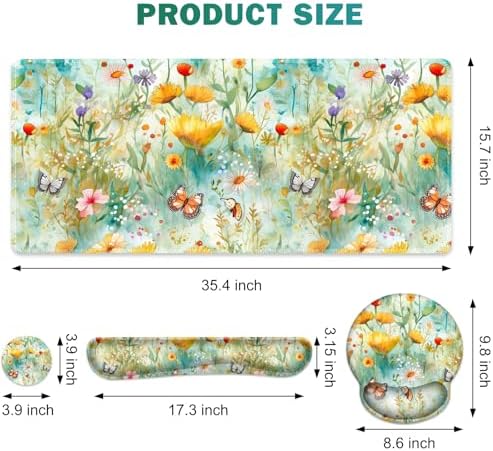 Gaming Mouse Pad, Large Desk Mat, Cute Desk Pad Protector 4in1 XXL Mousepad - Image 2